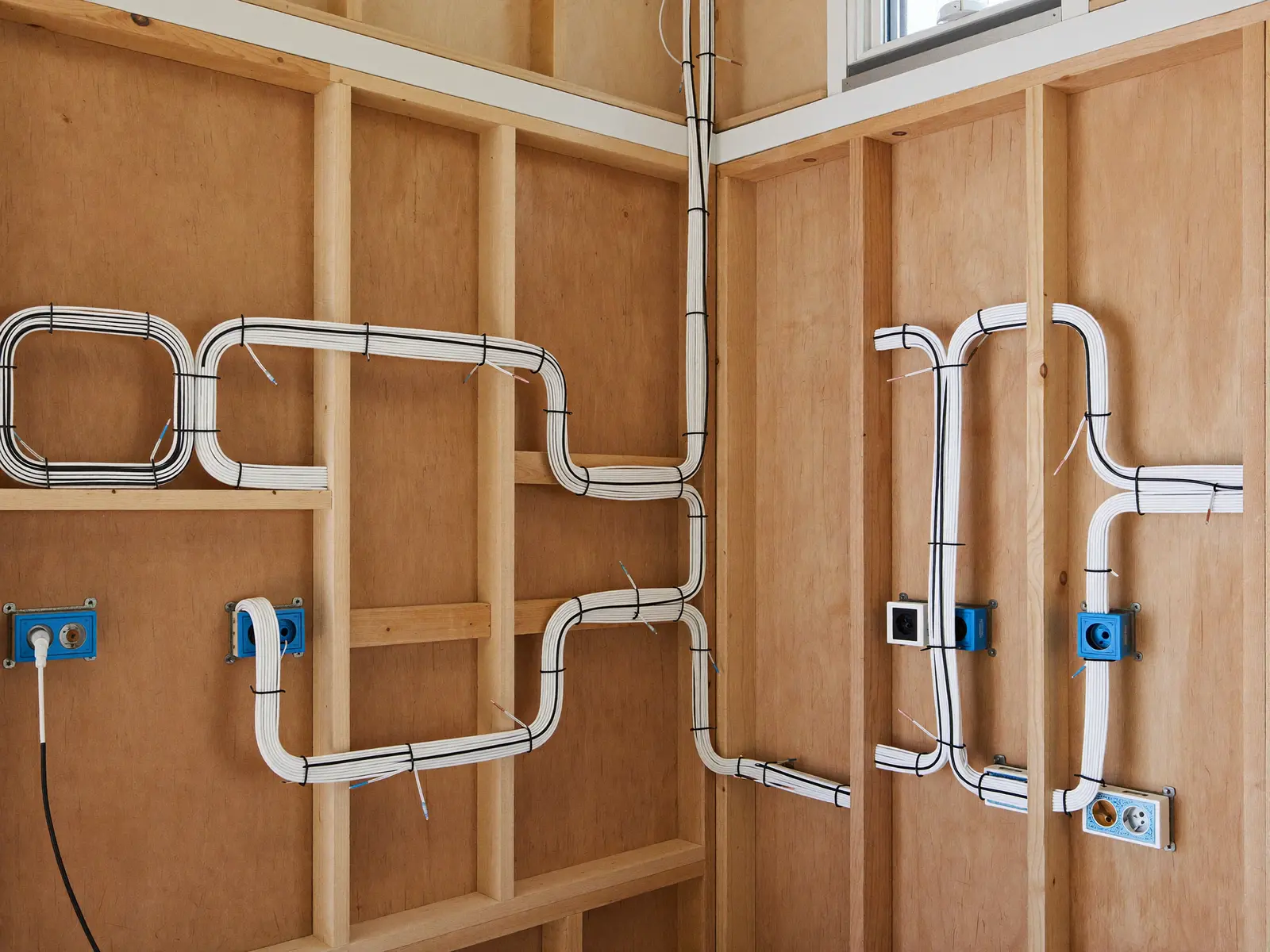Neat new wiring runs to mechanical equipment